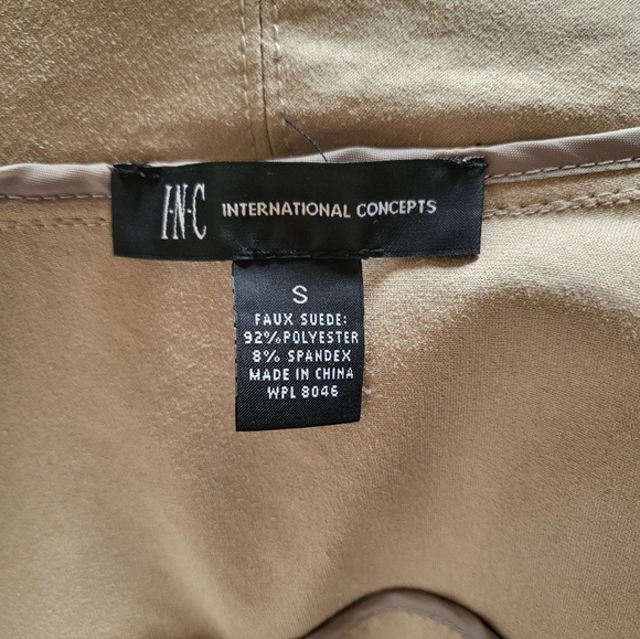 INC International Concepts.faux suede snakeskin print draped jacke - Picture 7 of 7